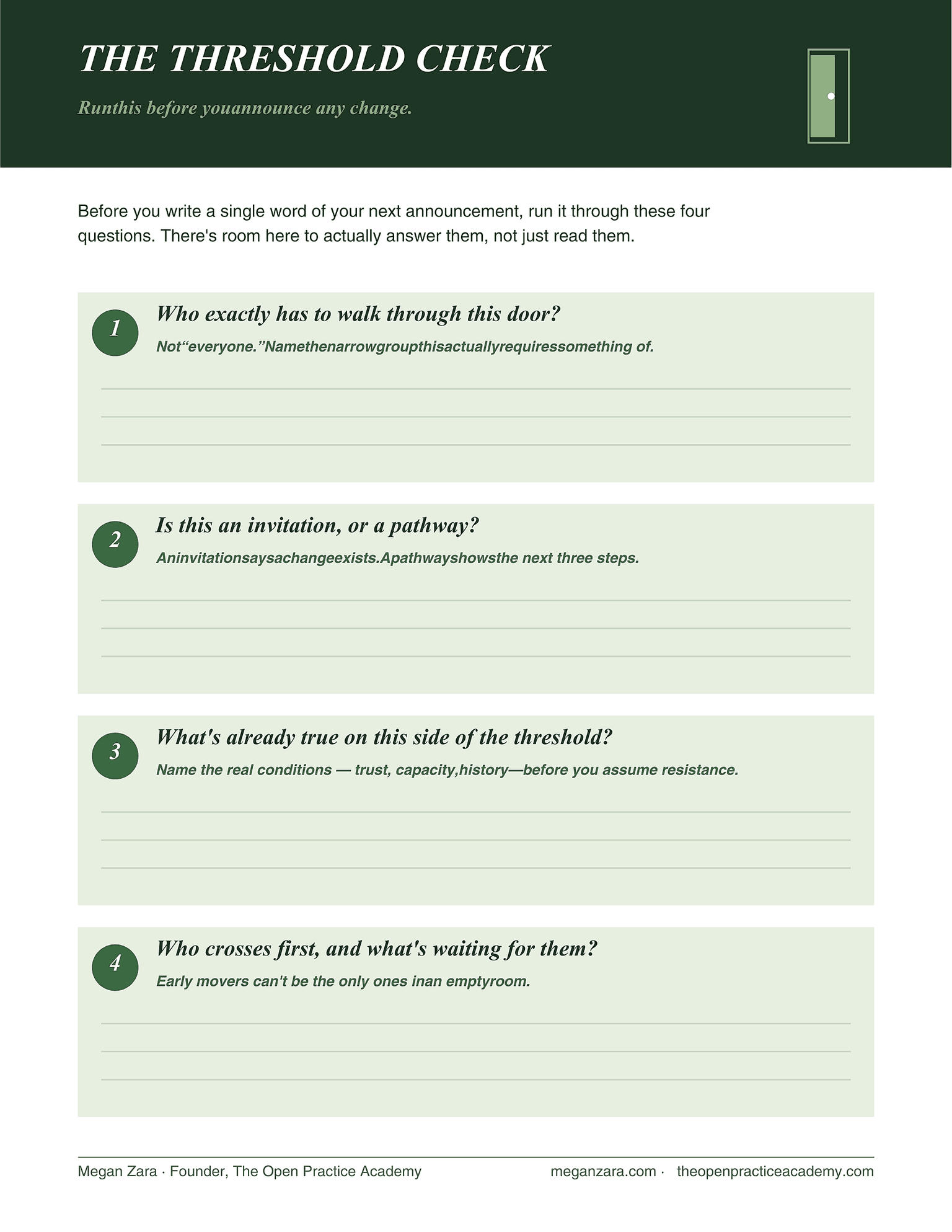 All four questions, with room to actually write your answers.