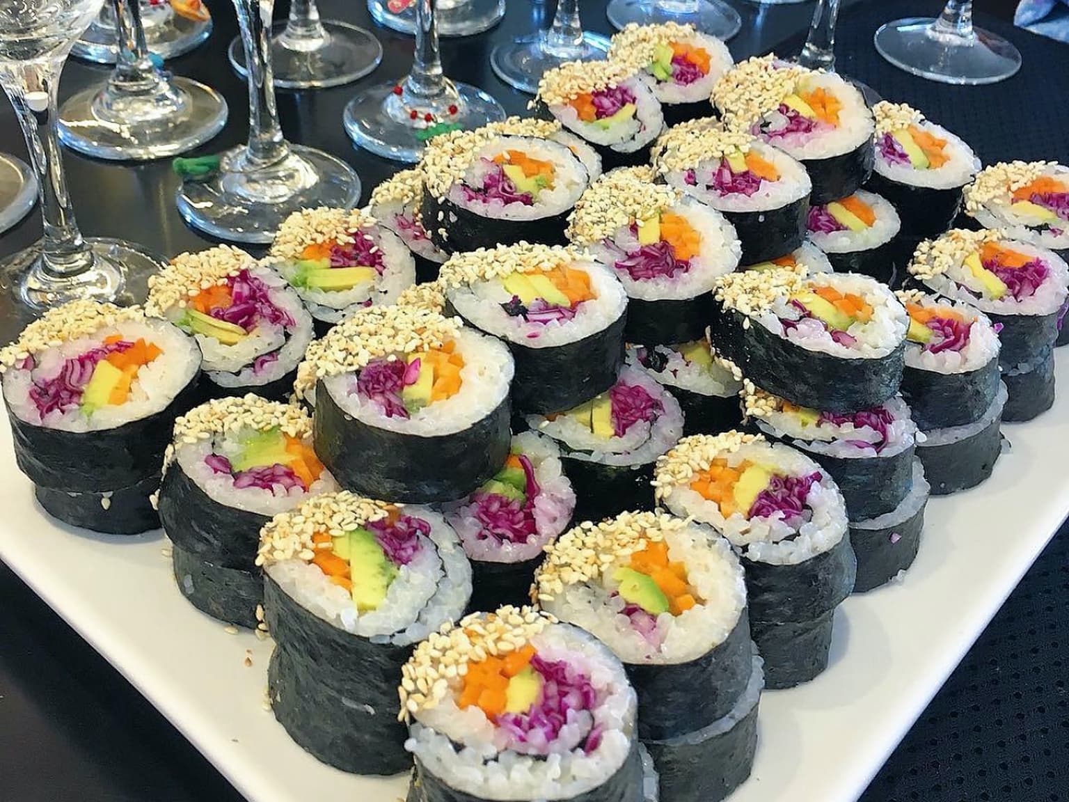 Vegan sushi platter ready to party!