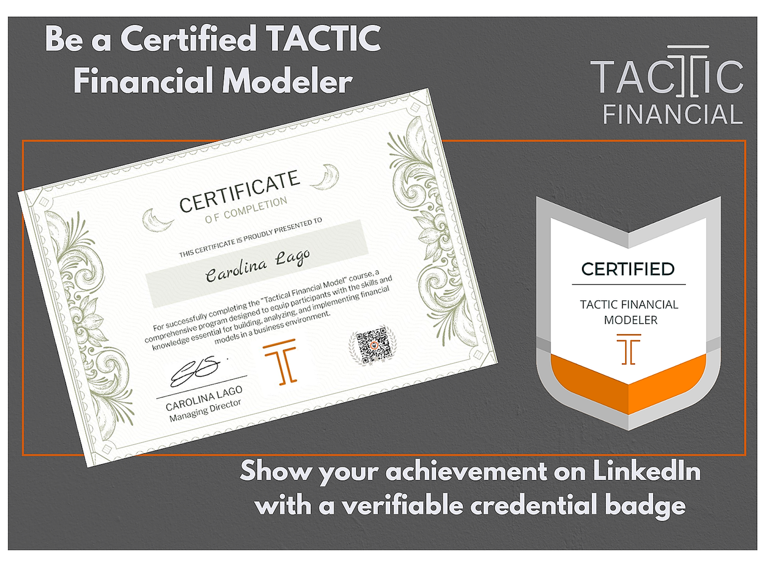 Become a Certified TACTIC Financial Modeler