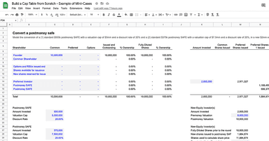 3 free mini-cases for learning cap tables (with answer keys)