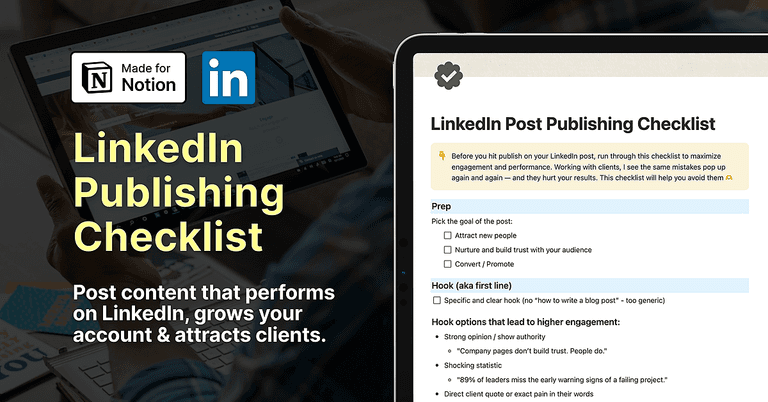 The LinkedIn Post Publishing Checklist cover image