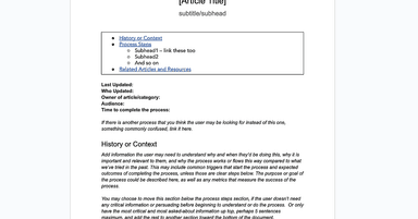 Process documentation writing template