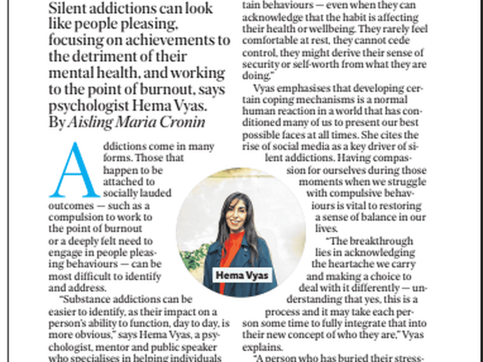 Silent addictions, where we focus on achievements and pleasing others to the detriment of wellbeing.