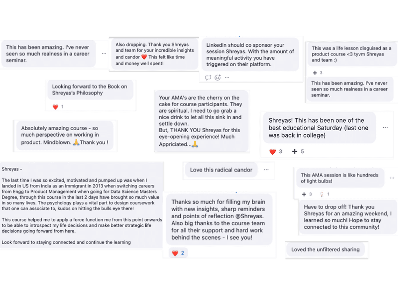 Live, unfiltered student comments from the March cohort