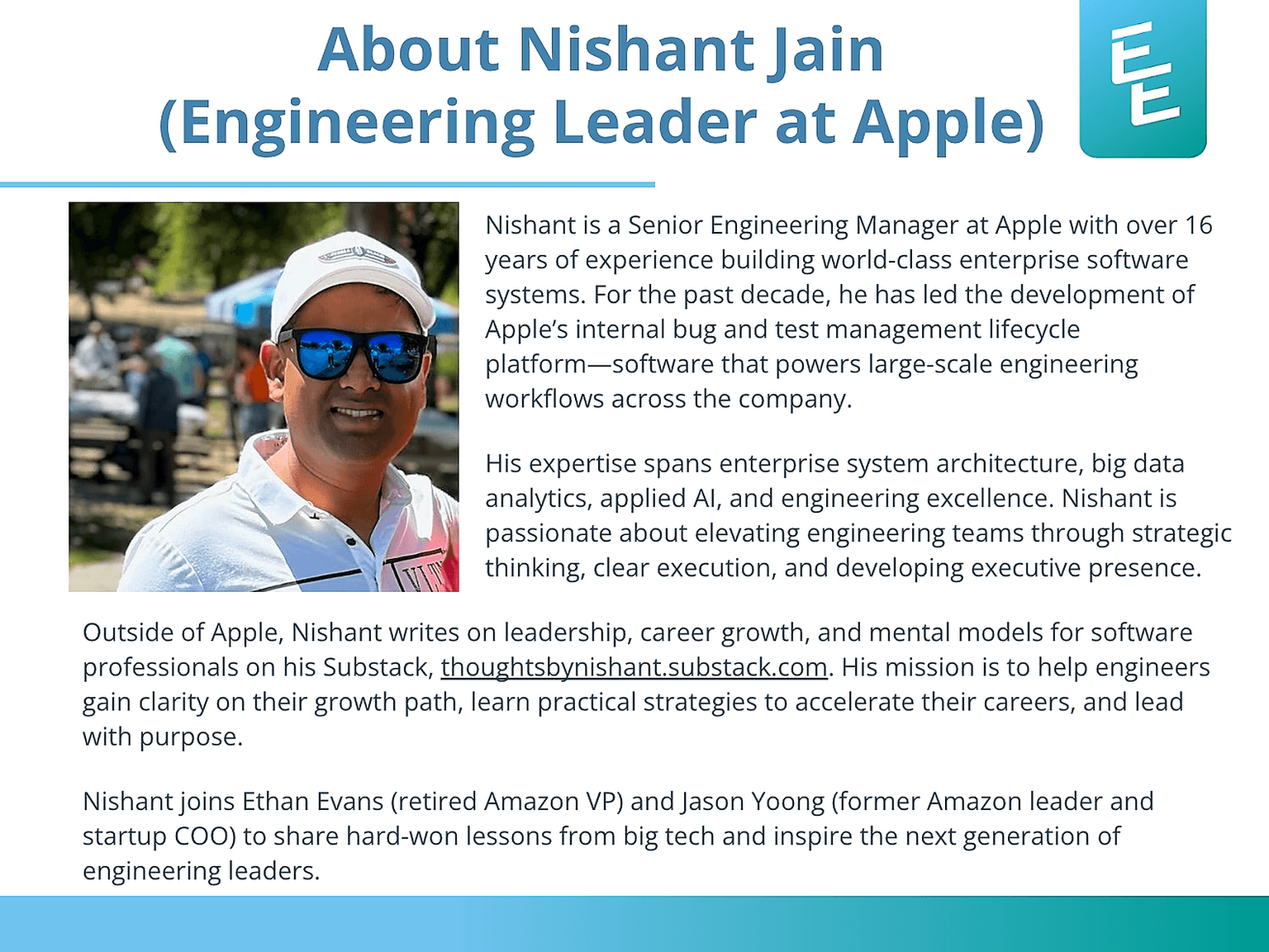 Implementation Workshop co-host Nishant Jain (alongside Jason Yoong)