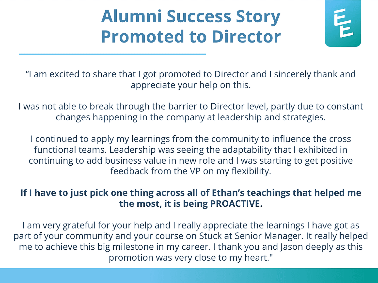 From our other course, Breakthrough to Executive