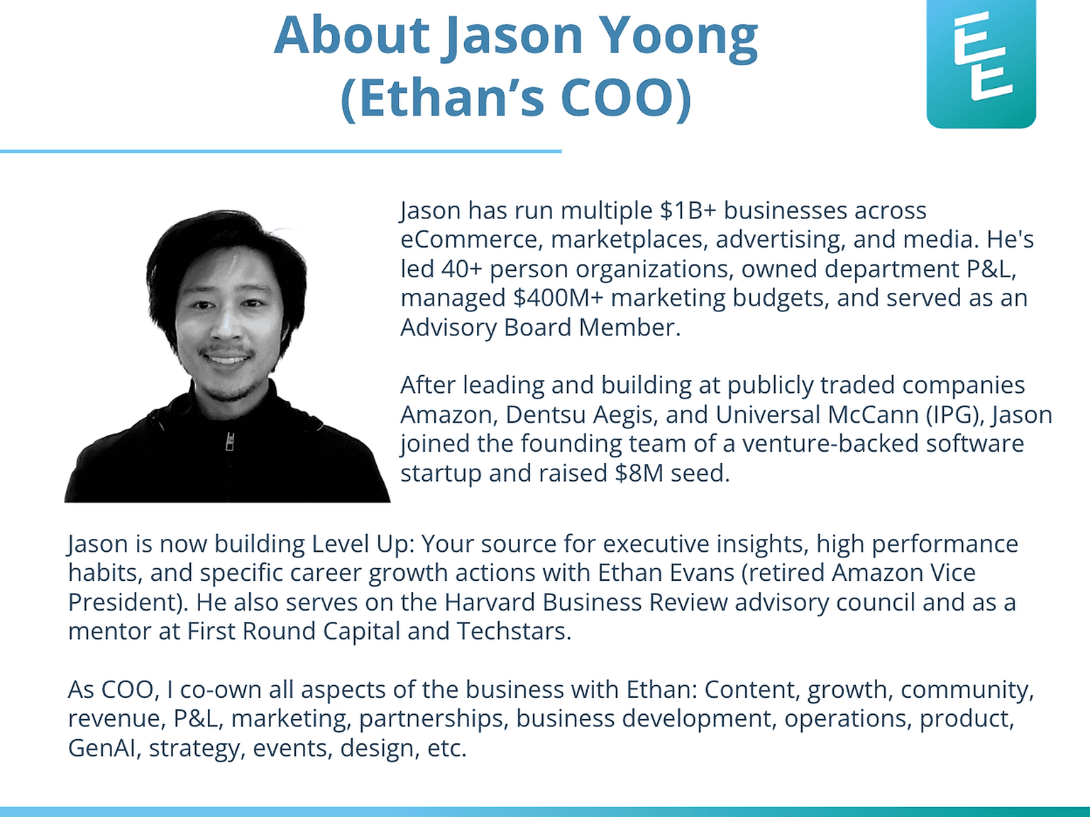 About Jason Yoong (Ethan's Chief Operating Officer)