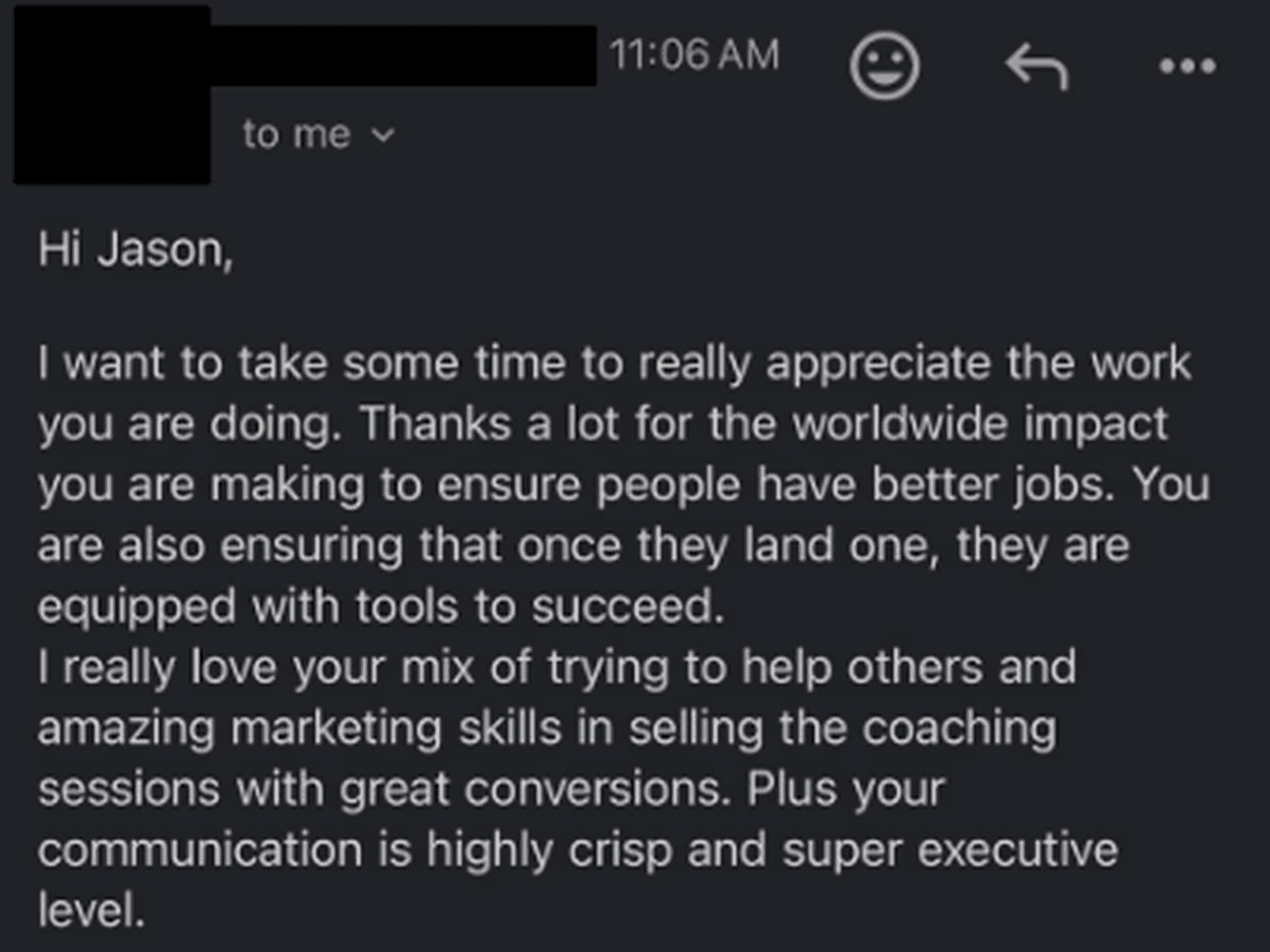 "Really appreciate it - thank you!"