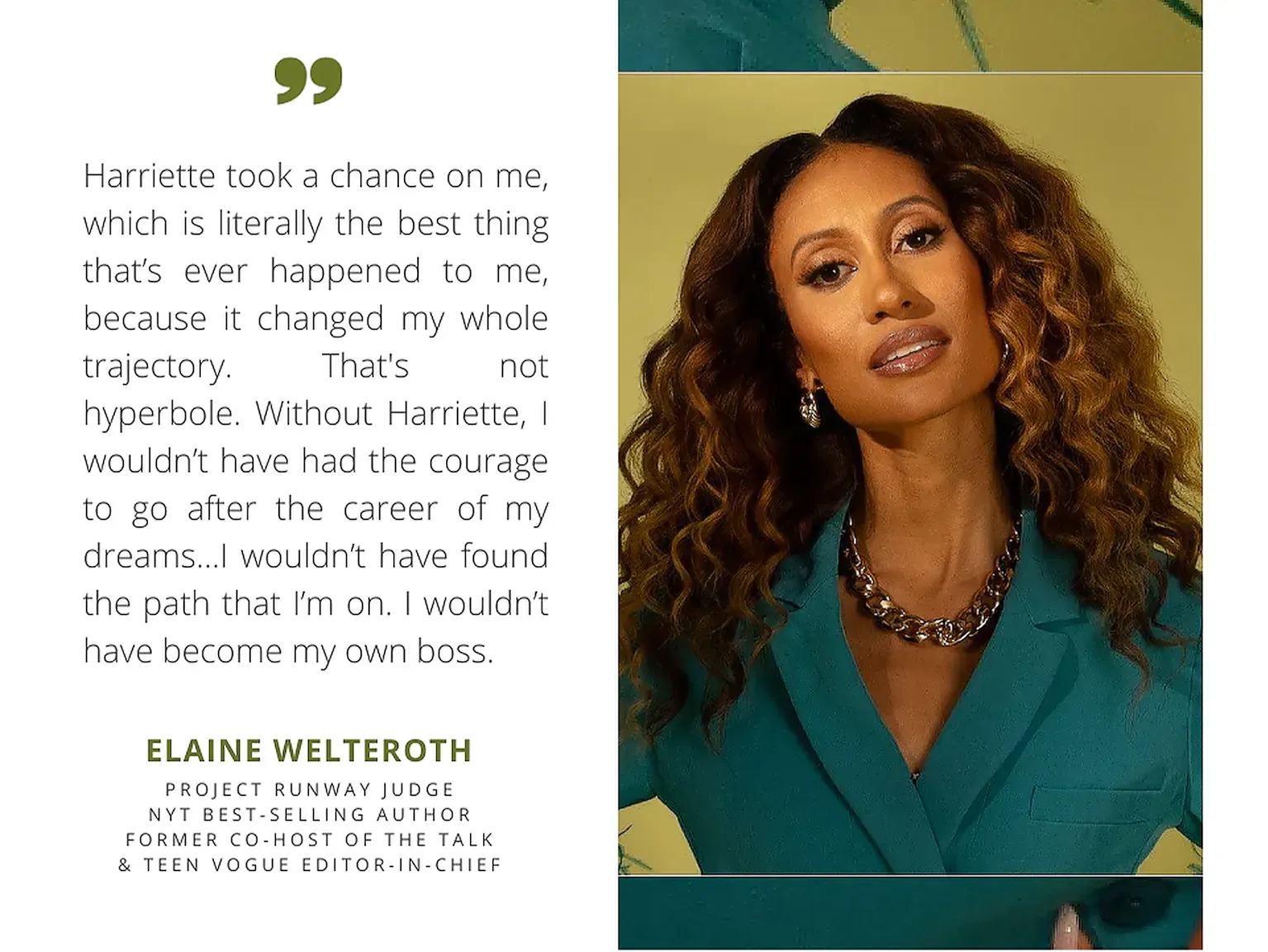 Elaine Welteroth — Project Runway Judge, NYT Best-Selling Author, Former Co-Host of The Talk & Teen Vogue Editor-in-Chief
