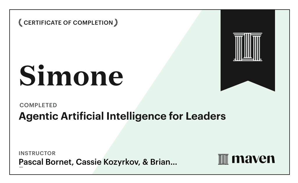 Certificate for Agentic Artificial Intelligence for Leaders
