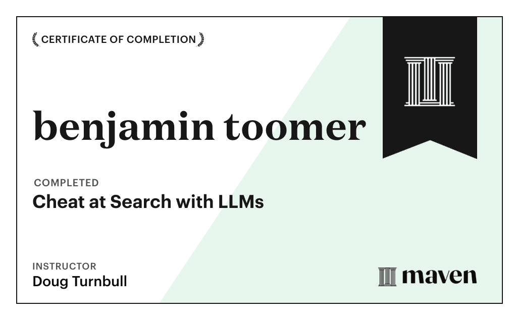 Certificate for Cheat at Search with LLMs