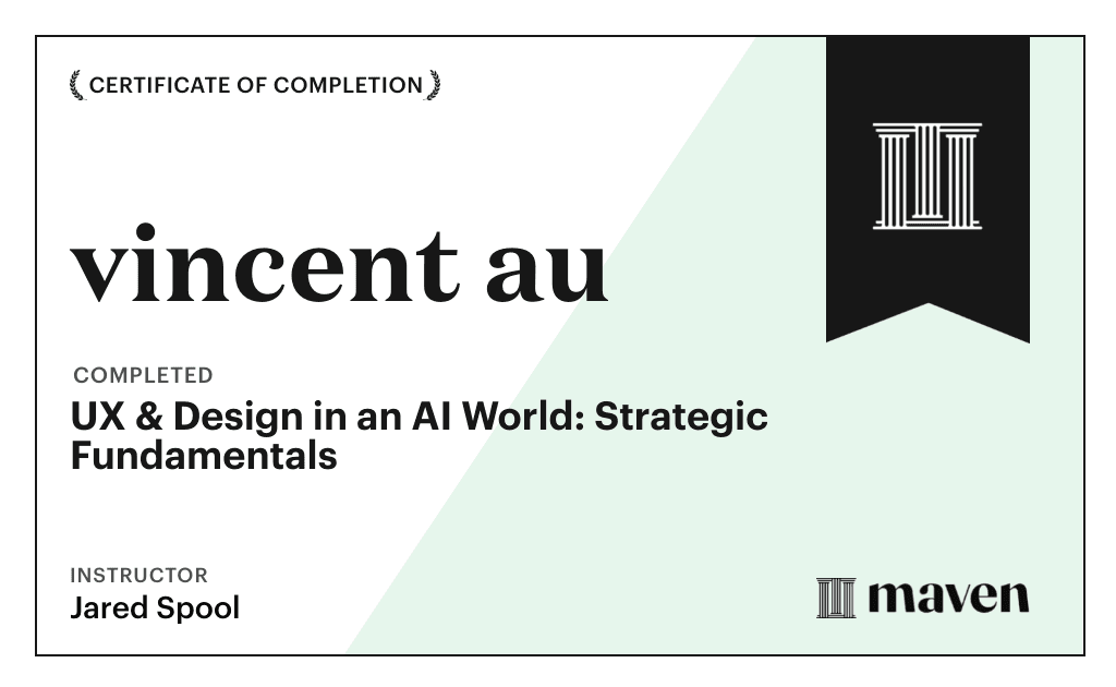 Certificate for UX & Design in an AI World: Strategic Fundamentals