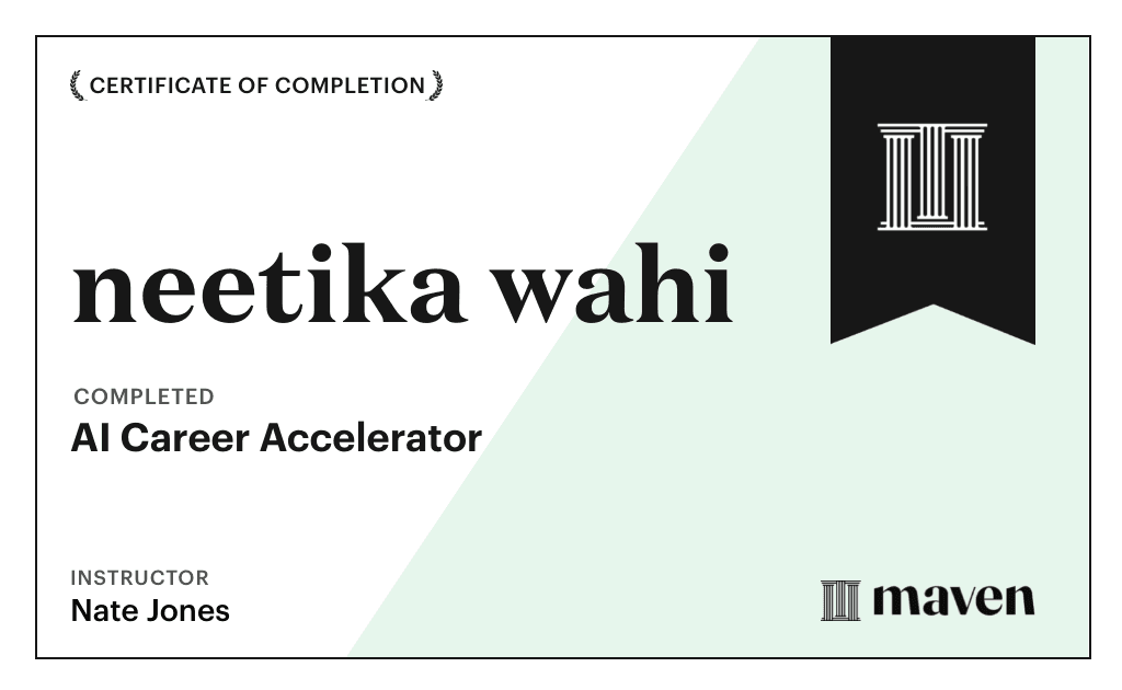 Certificate for AI Career Accelerator