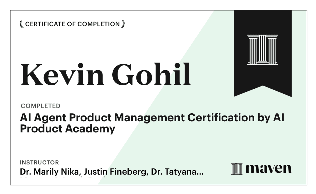 Certificate for AI Builder Bootcamp & Certification