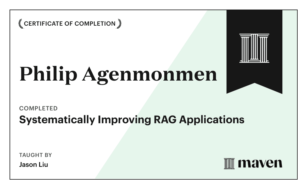 Certificate for Systematically Improving RAG Applications