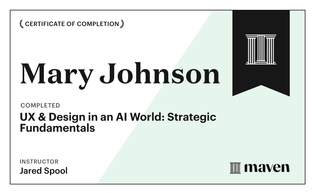 Certificate for UX & Design in an AI World: Strategic Fundamentals