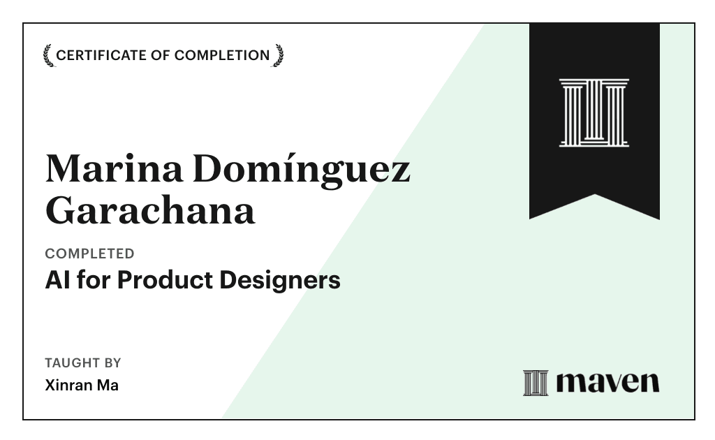 Certificate for AI for Product Designers