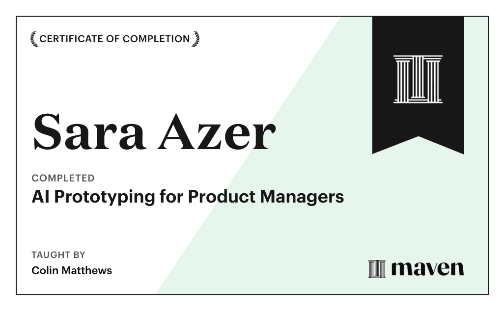 Certificate for AI Prototyping for Product Managers