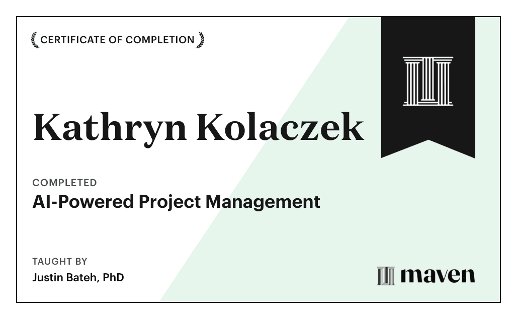 Certificate for AI-Powered Project Management Certification