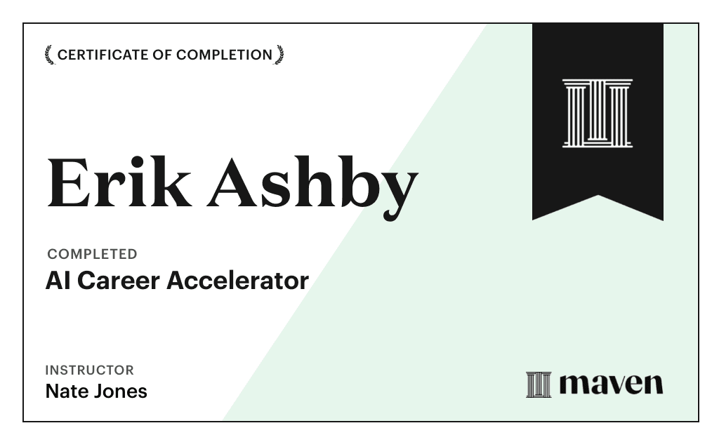Certificate for AI Career Accelerator