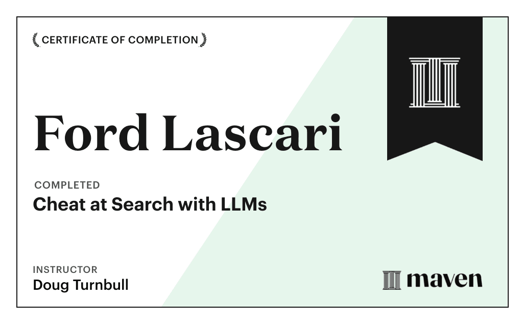 Certificate for Cheat at Search with LLMs