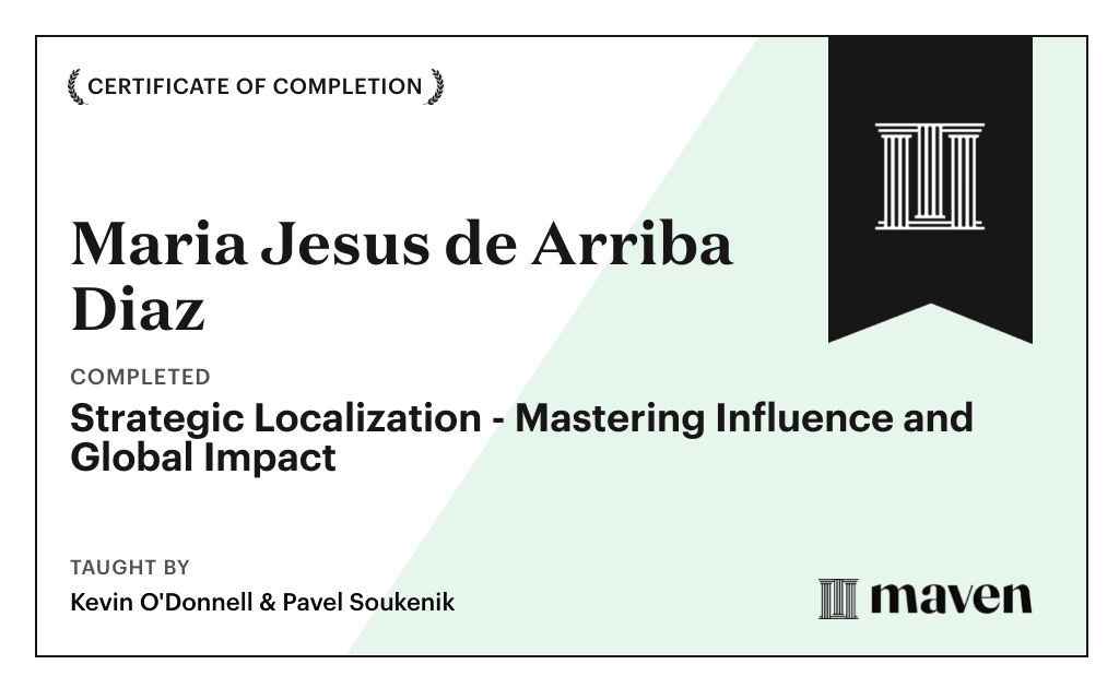 Certificate for Strategic Localization - Mastering Influence and Global Impact