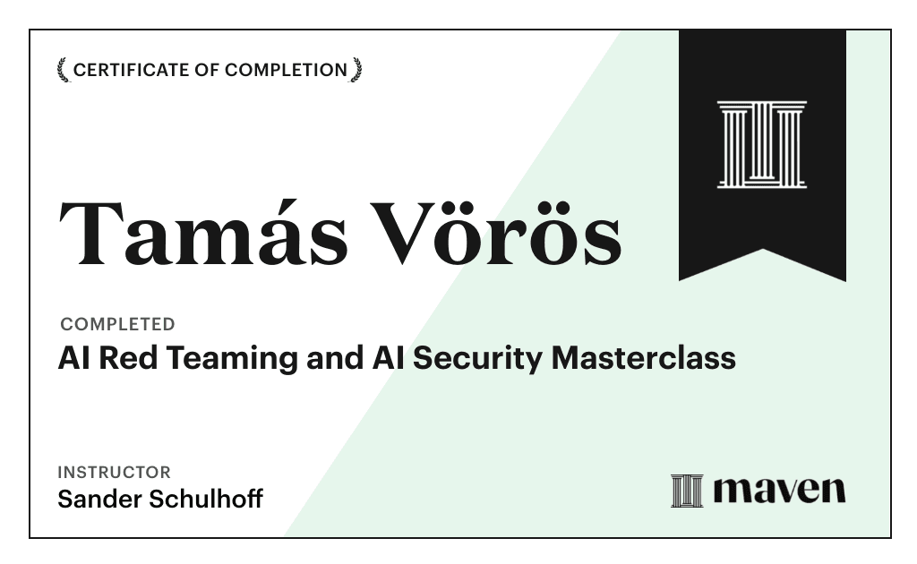 Certificate for AI Red Teaming and AI Security Masterclass
