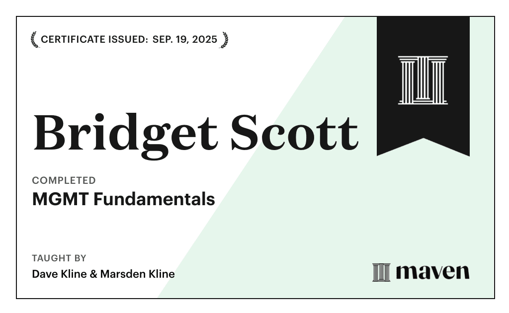 Certificate for MGMT Fundamentals