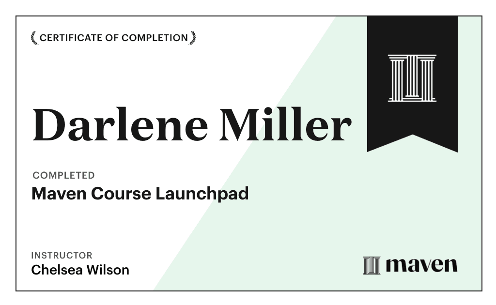 Certificate for Maven Course Launchpad