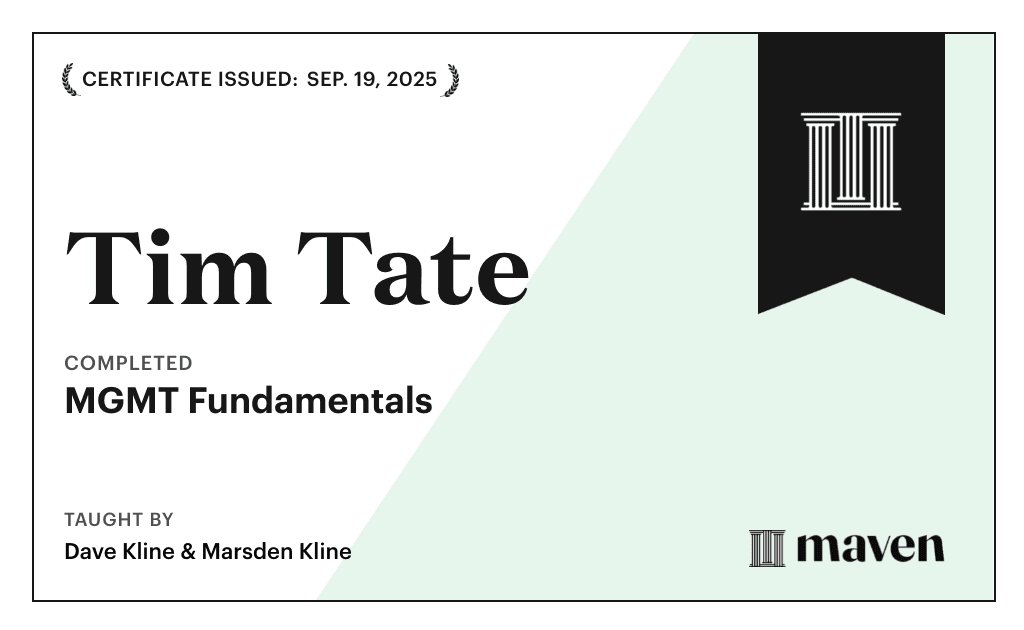 Certificate for MGMT Fundamentals