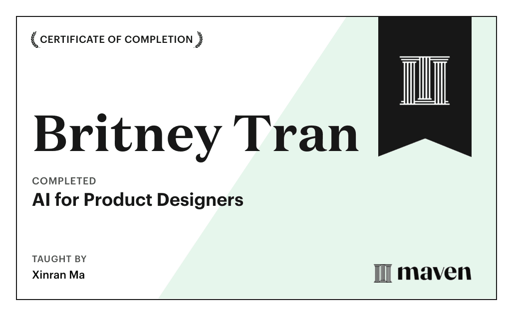 Certificate for AI for Product Designers