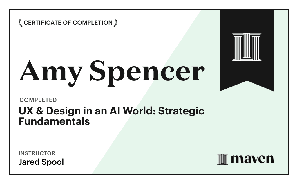 Certificate for UX & Design in an AI World: Strategic Fundamentals