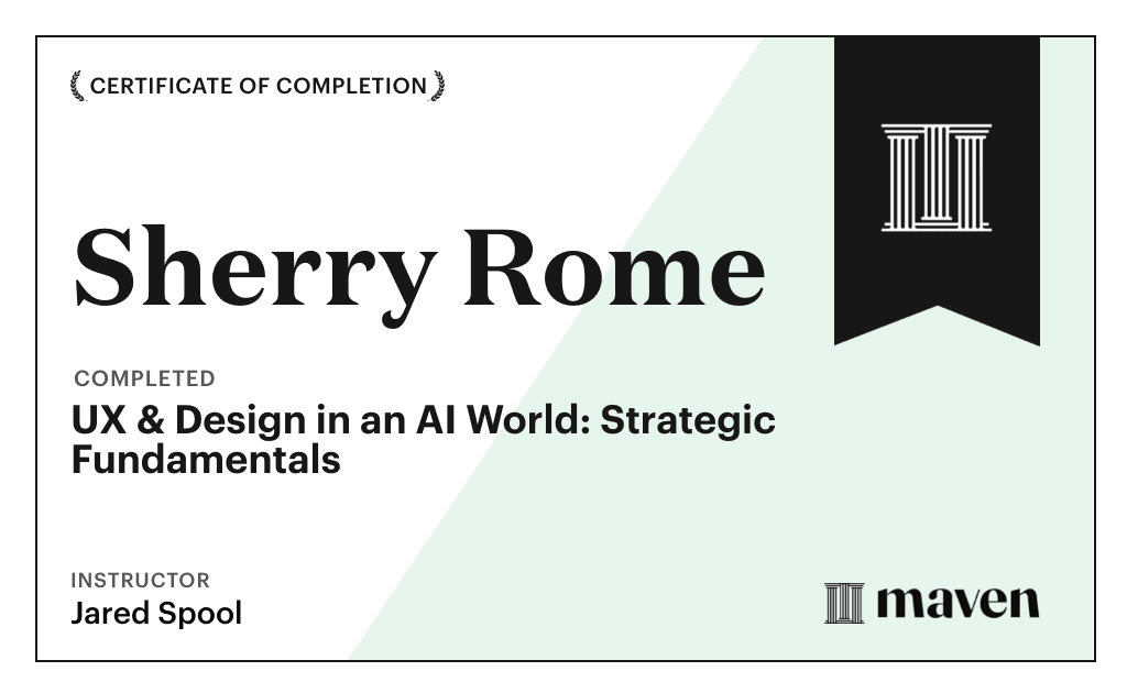 Certificate for UX & Design in an AI World: Strategic Fundamentals