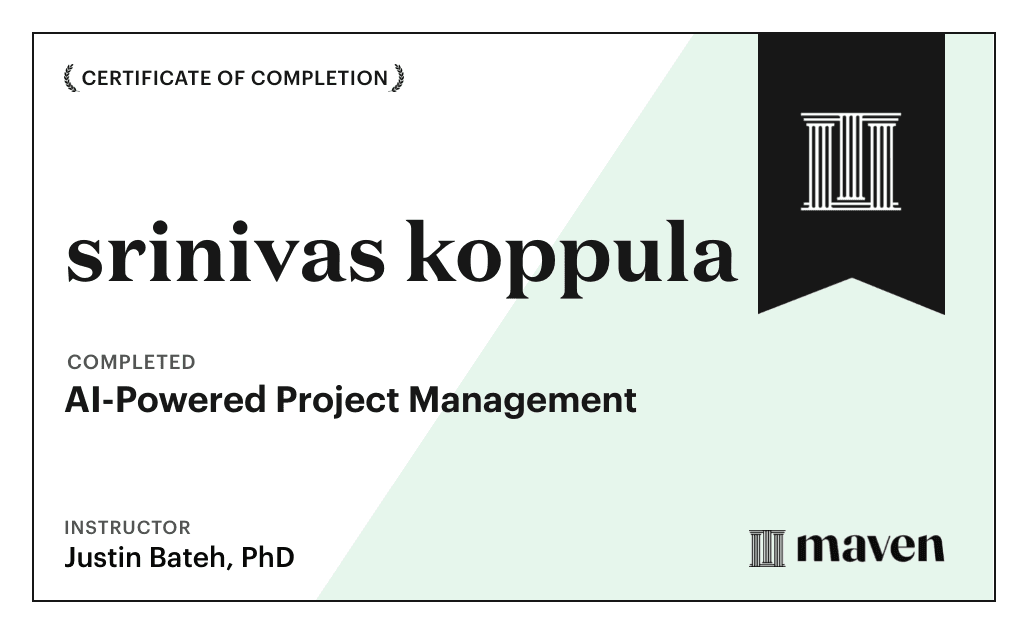 Certificate for AI-Powered Project Management