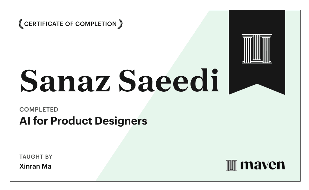 Certificate for AI for Product Designers