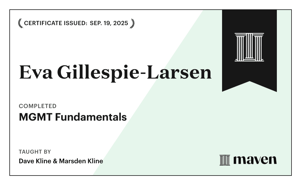 Certificate for MGMT Fundamentals