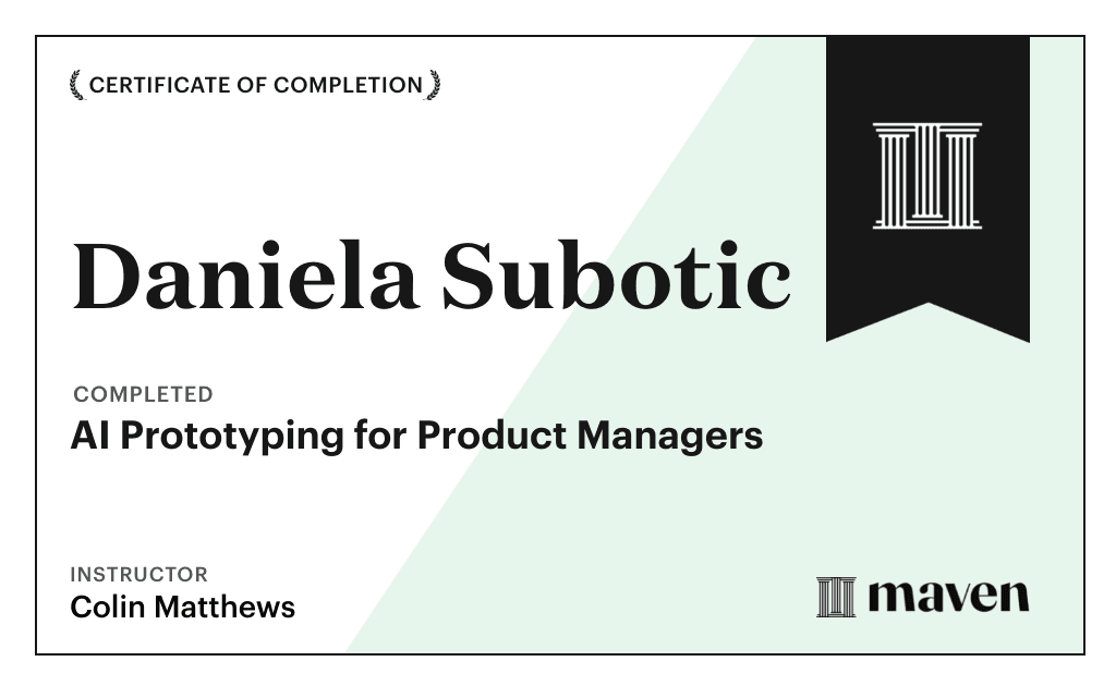 Certificate for AI Prototyping for Product Managers