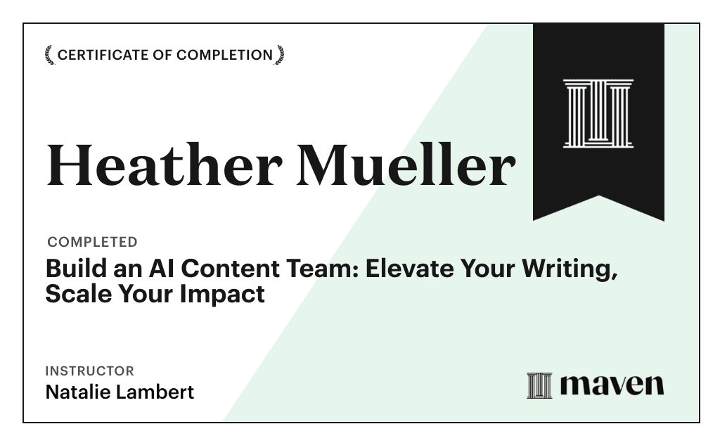 Certificate for Build Your AI Marketing Team