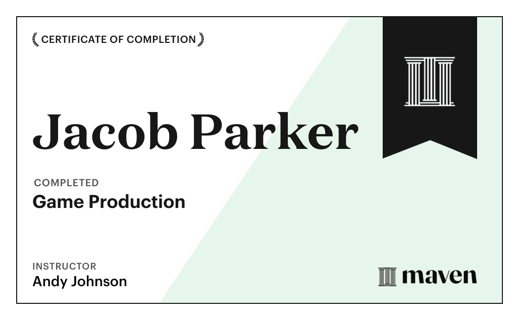 Certificate for Game Production