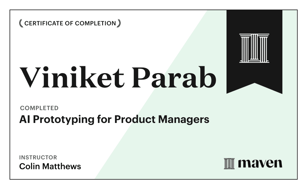 Certificate for AI Prototyping for Product Managers