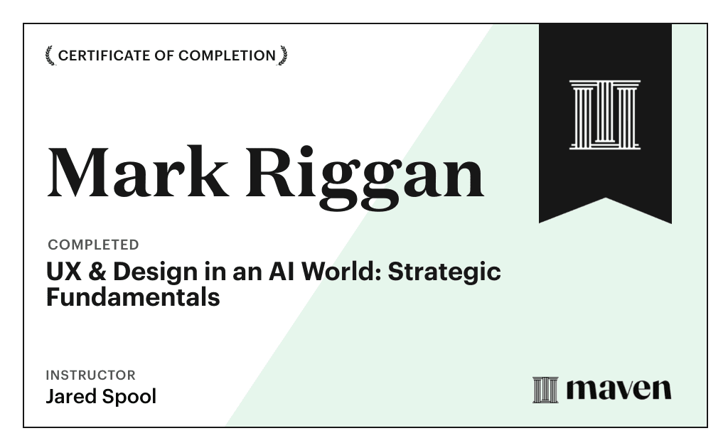 Certificate for UX & Design in an AI World: Strategic Fundamentals