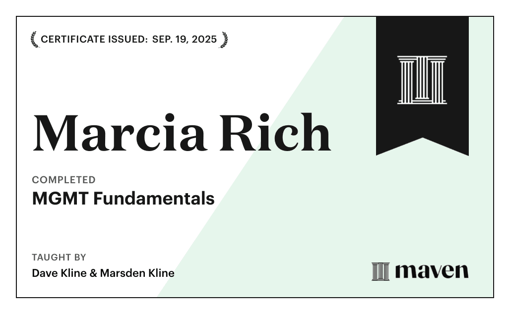 Certificate for MGMT Fundamentals