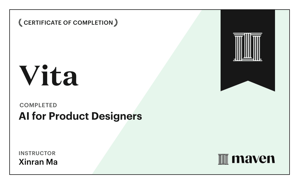 Certificate for AI for Product Designers