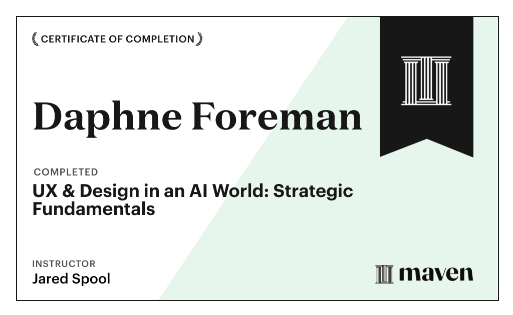 Certificate for UX & Design in an AI World: Strategic Fundamentals