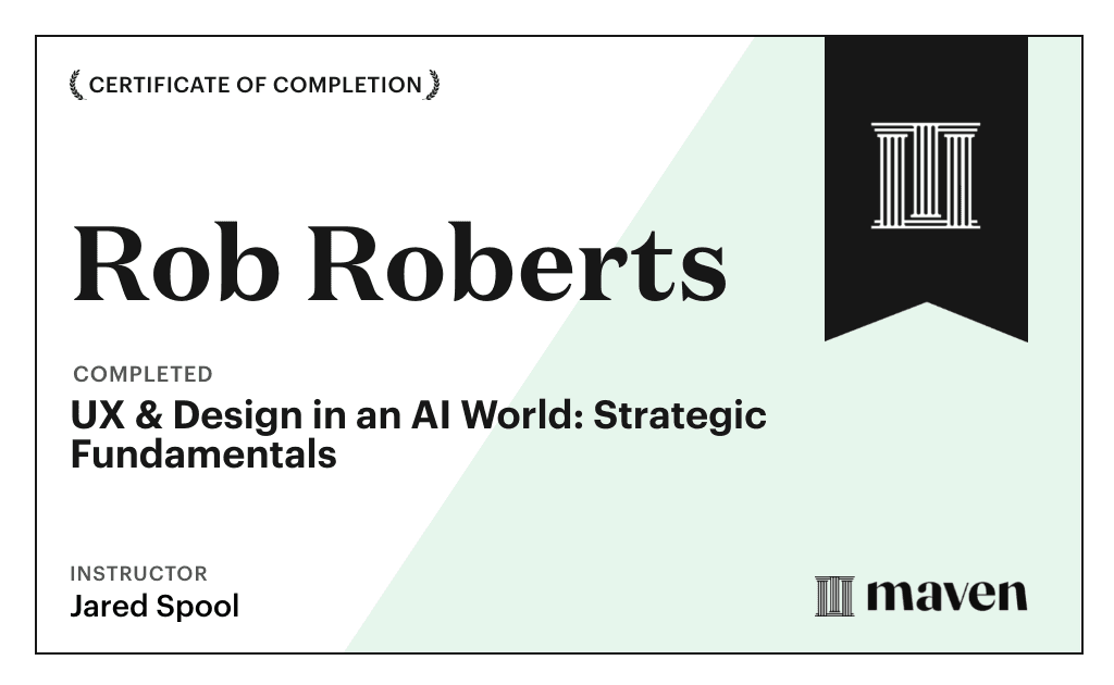 Certificate for UX & Design in an AI World: Strategic Fundamentals