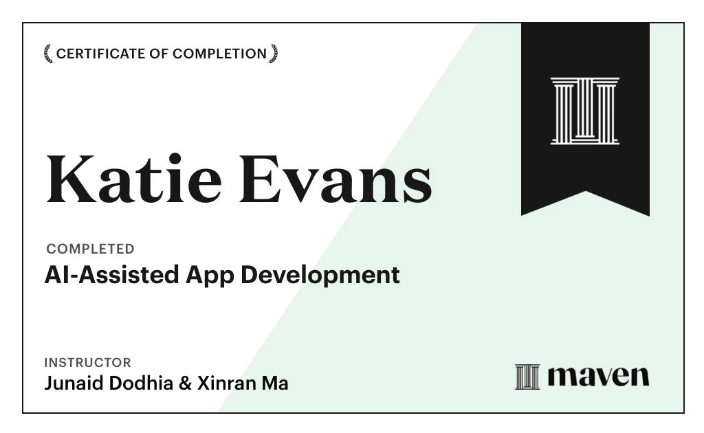 Certificate for AI-Assisted App Development