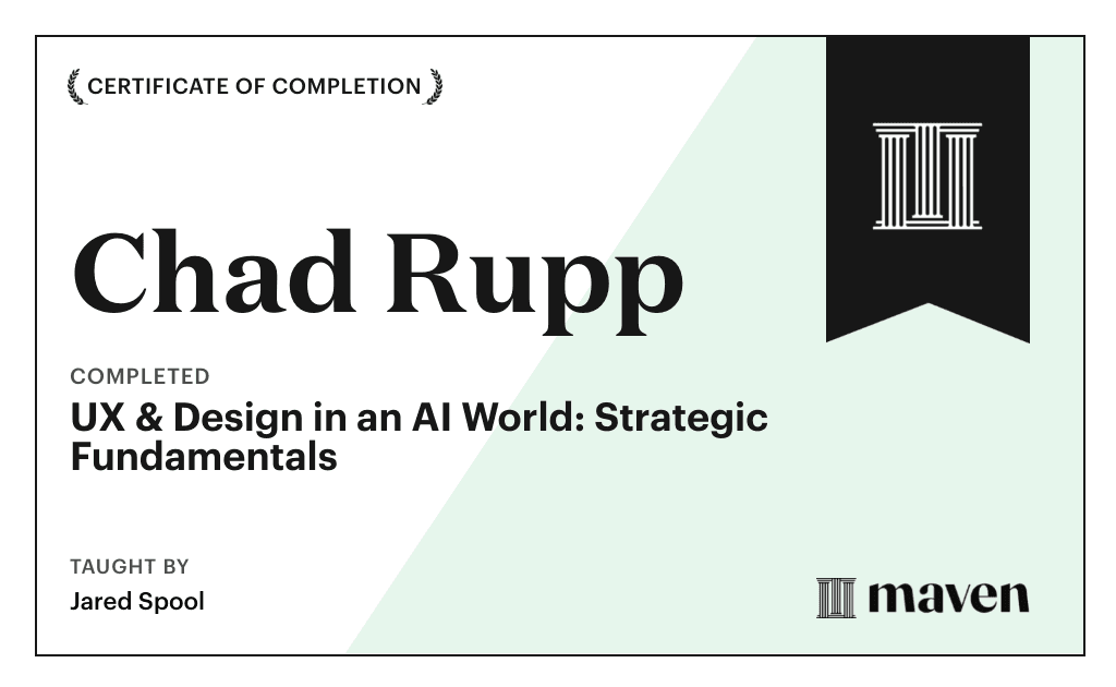 Certificate for UX & Design in an AI World: Strategic Fundamentals