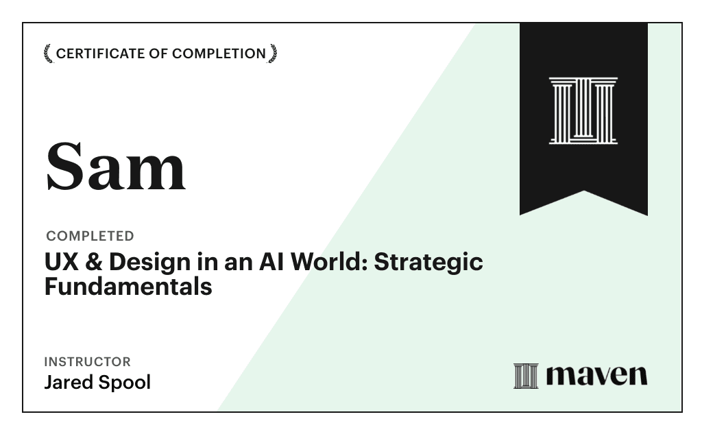 Certificate for UX & Design in an AI World: Strategic Fundamentals