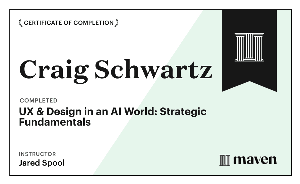 Certificate for UX & Design in an AI World: Strategic Fundamentals