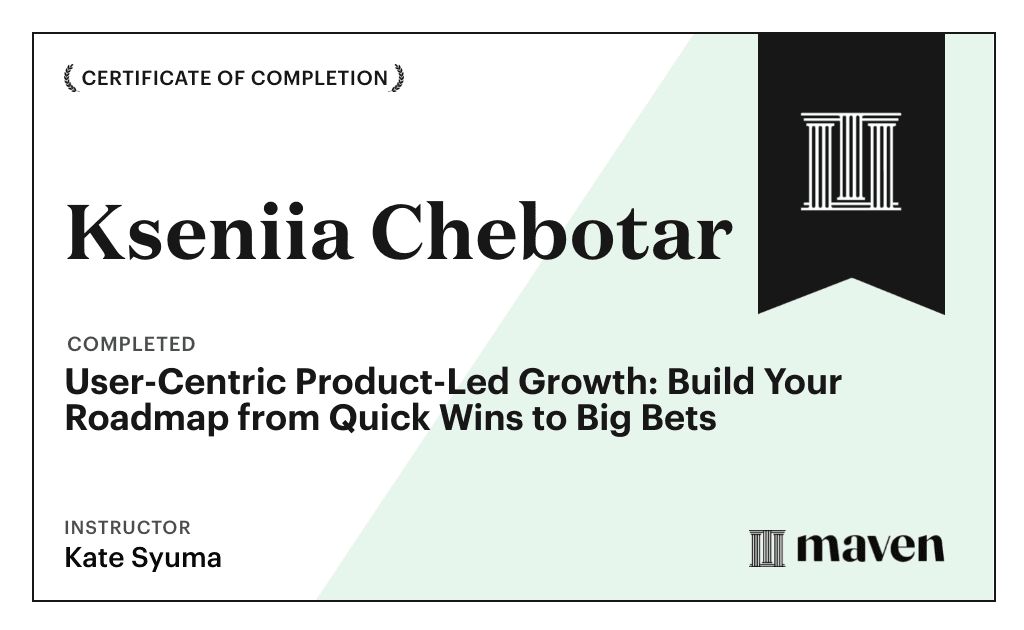 Certificate for User-Centric Product Growth in AI Era: Build Your Roadmap